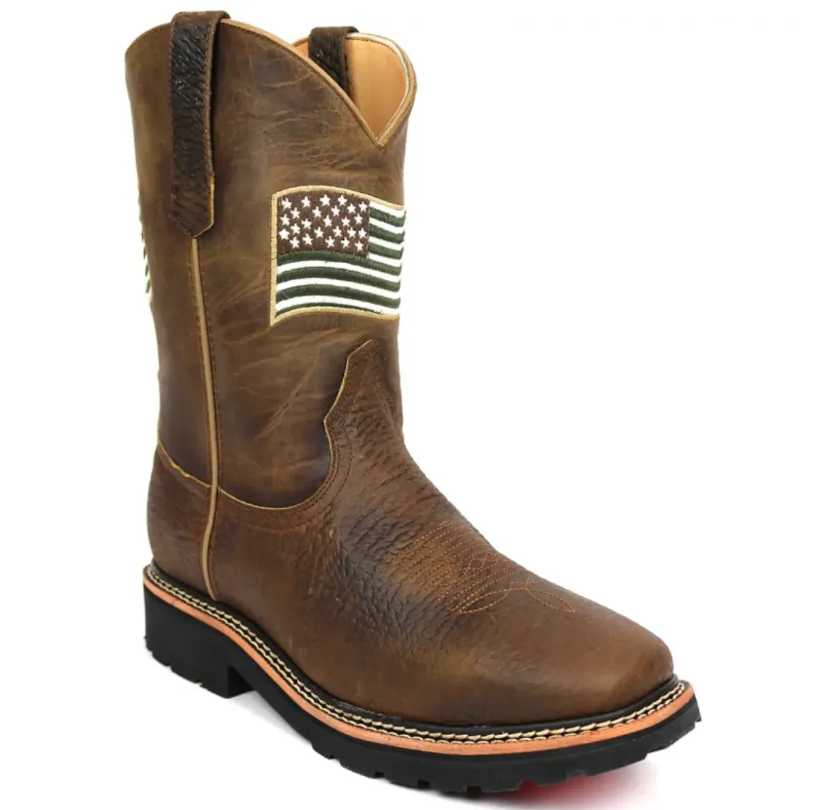 5016 - Rockin Leather Men's American Flag Work Boot