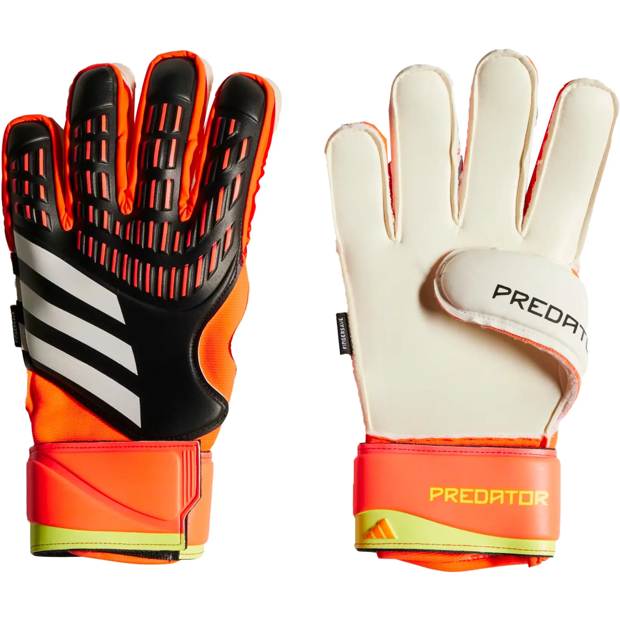 adidas Kids Predator Match Fingersave Goalkeeper Gloves Black/Orange/White