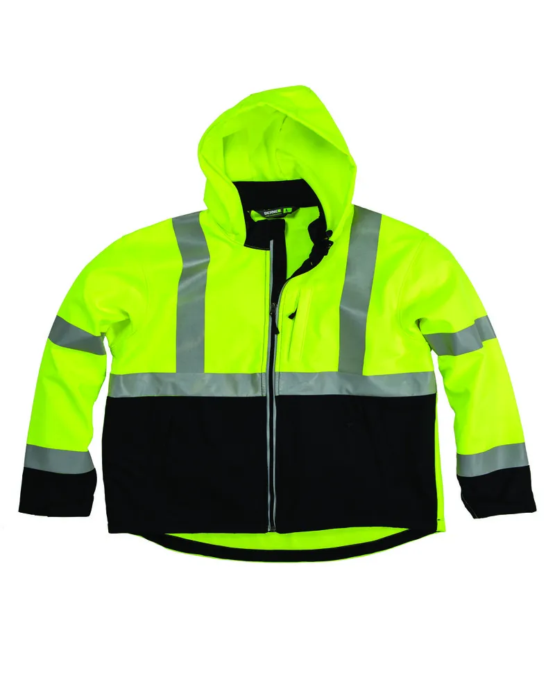 Berne HVJ206T Men's Tall Hi-Vis Class 3 Hooded Softshell Jacket