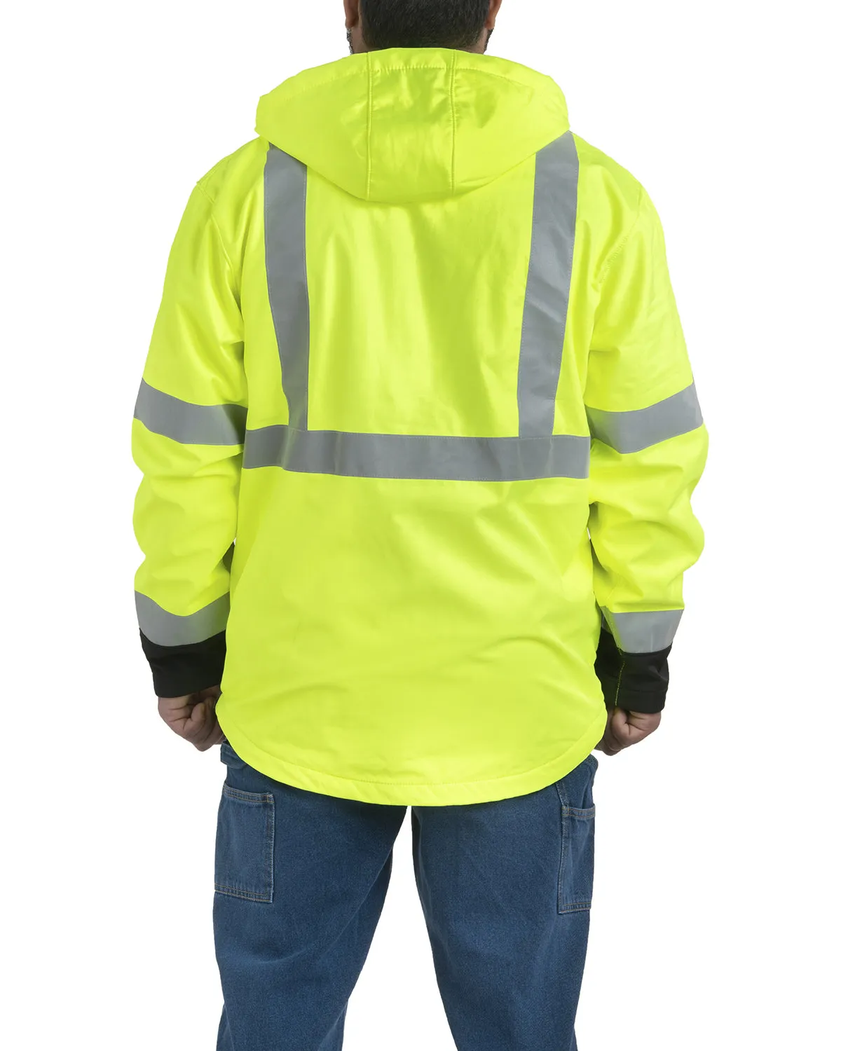 Berne HVJ206T Men's Tall Hi-Vis Class 3 Hooded Softshell Jacket