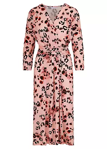 Blush Pink Animal Wrap Dress by Kaleidoscope | Look Again