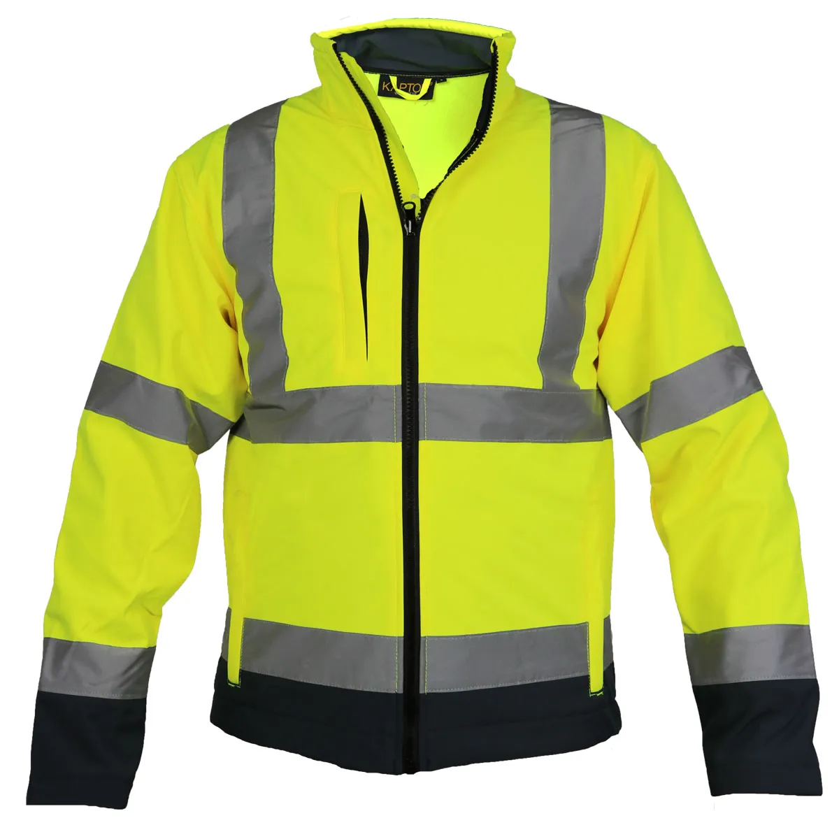 Buy High Visibility Softshell 2 Tone Jacket with Full zip Front Fastening Sizes S- 5XL Hi Vis Viz Reflective Workwear - Fast UK 