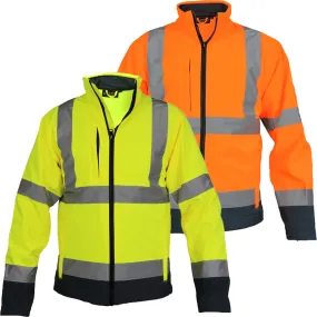 Buy High Visibility Softshell 2 Tone Jacket with Full zip Front Fastening Sizes S- 5XL Hi Vis Viz Reflective Workwear - Fast UK 