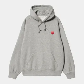 Carhartt WIP - Heart Patch Pullover Hooded Sweatshirt - Grey Heather