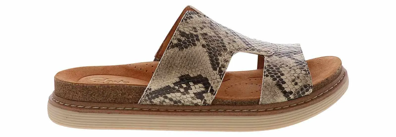 Clarks Arwell Walk H Band Snake Print Women's Footbed Slide