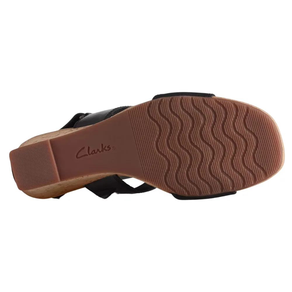 Clarks Kyarra Faye Black Leather Sandal (Women's)