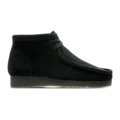 Clarks Men's Wallabee Boot Black Suede Leather