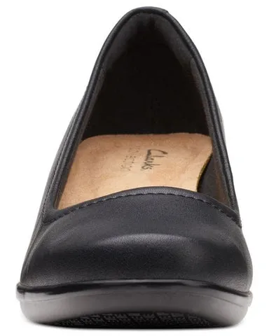 Clarks Womens Emily Belle Pumps - Black Leather