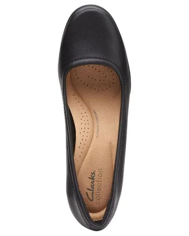 Clarks Womens Emily Belle Pumps - Black Leather