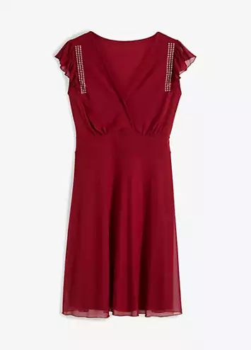 Flared Embellished Wrap Dress by bonprix | Look Again