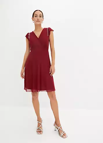 Flared Embellished Wrap Dress by bonprix | Look Again