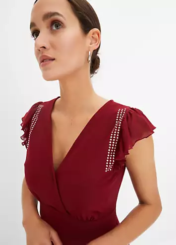 Flared Embellished Wrap Dress by bonprix | Look Again