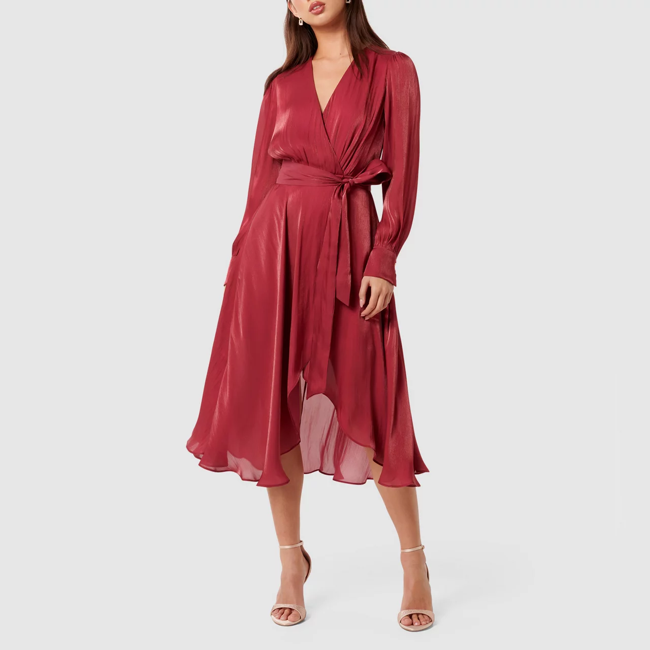 FOREVER NEW Mabel Wrap Dress - Red