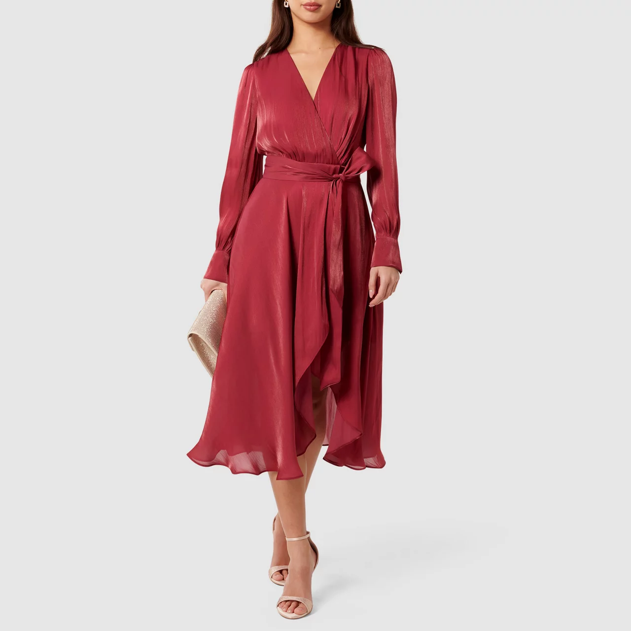 FOREVER NEW Mabel Wrap Dress - Red