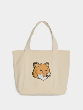 Fox Head Tote Bag, Ecru