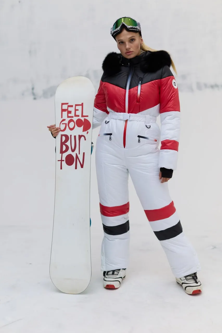 Genuine Fur Trim Ski Suit