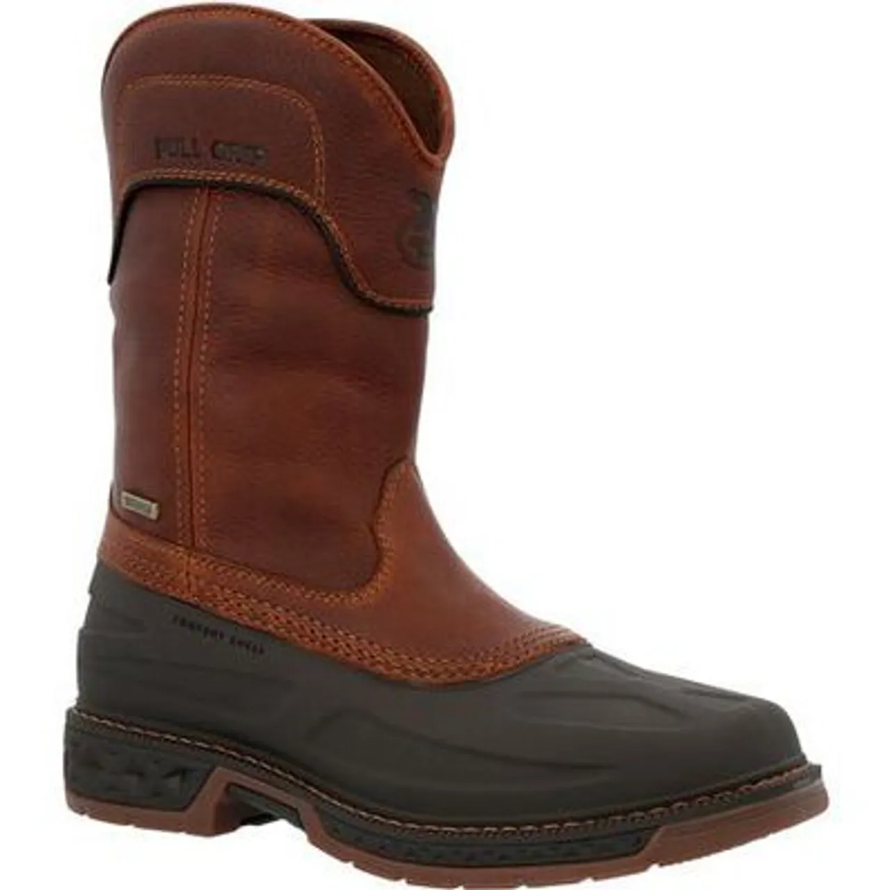 Georgia Boot Mens Carbo-Tec LTR Steel Toe Waterproof Pull On Boot GB00471 BROWN