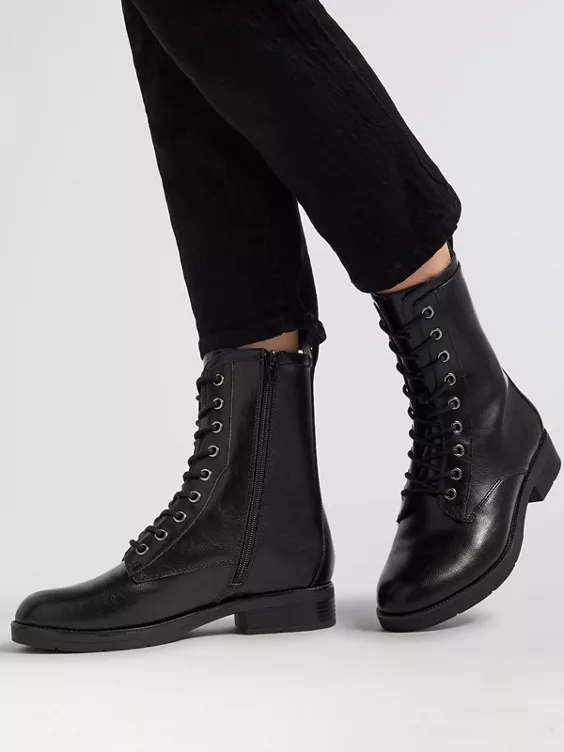 Graceland  Black Lace Up Ankle Boot