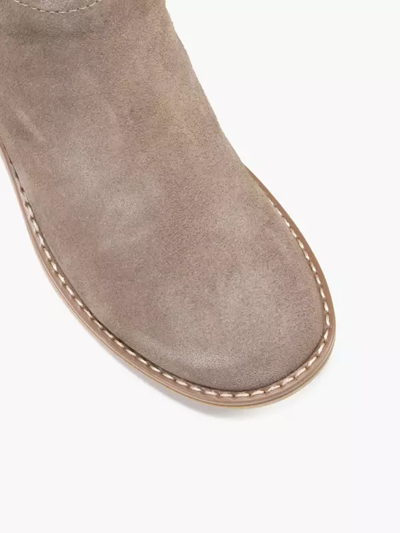 Hush Puppies  Taupe Suede Zip Detail Ankle Boot