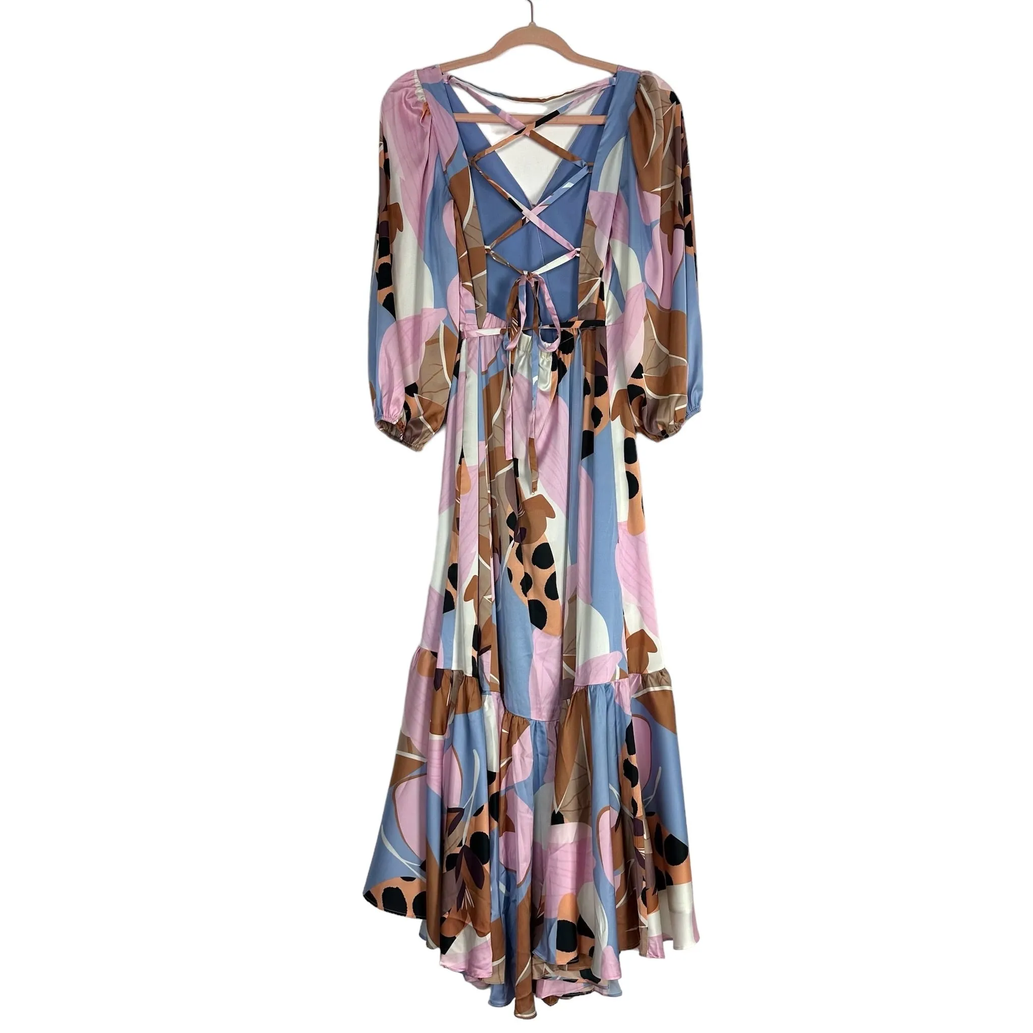 Hutch Floral Back Lace Up Wrap Dress NWT- Size S