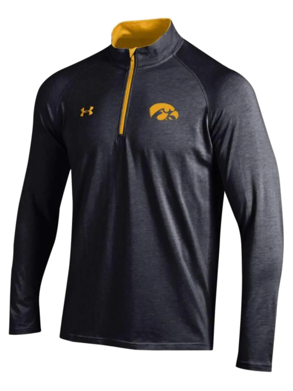 Iowa Hawkeyes Under Armour Black Lightweight Loose Soft 1/4 Zip Pullover