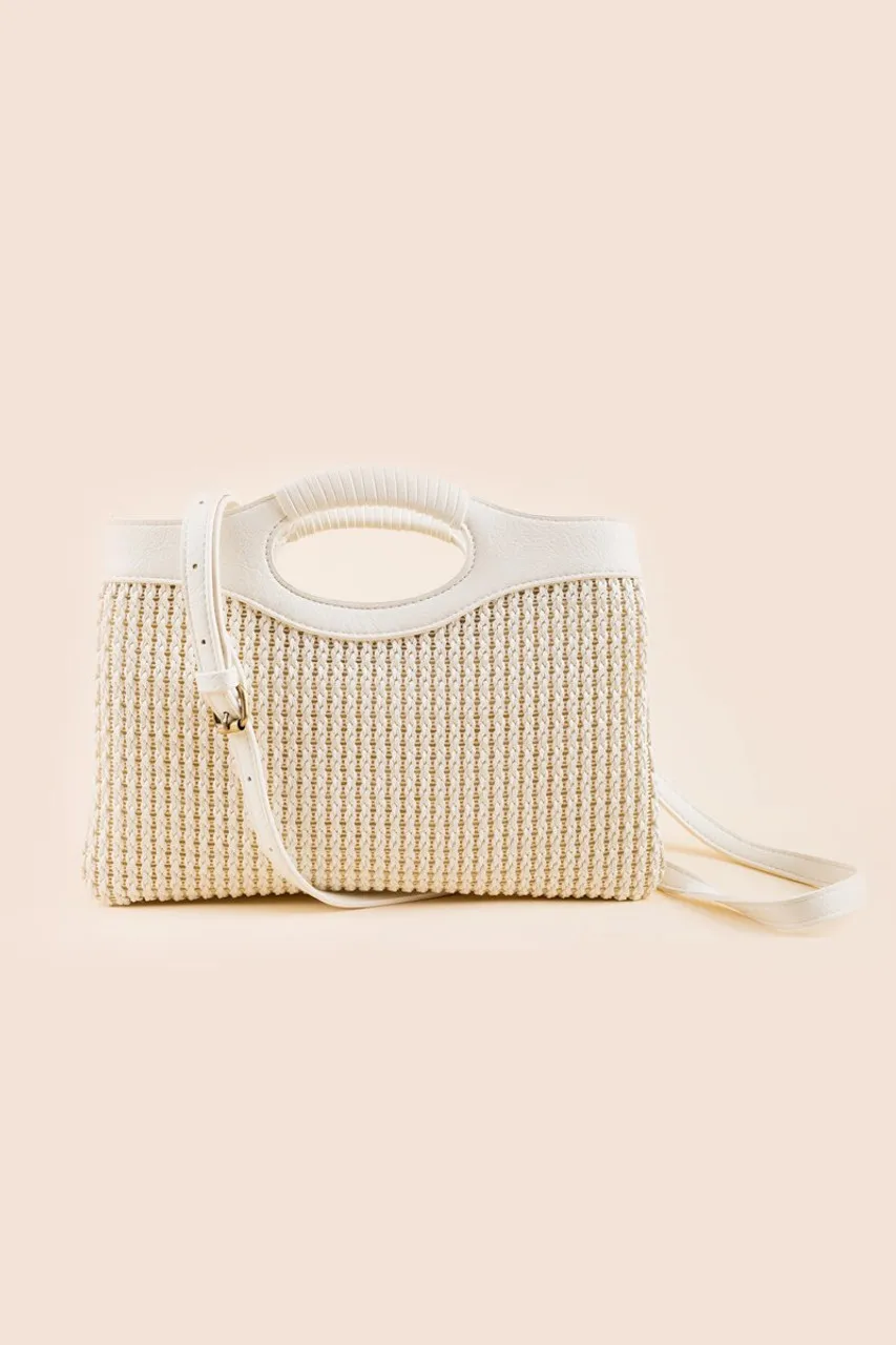 Mariam Soft Straw Cut Out Handle Tote