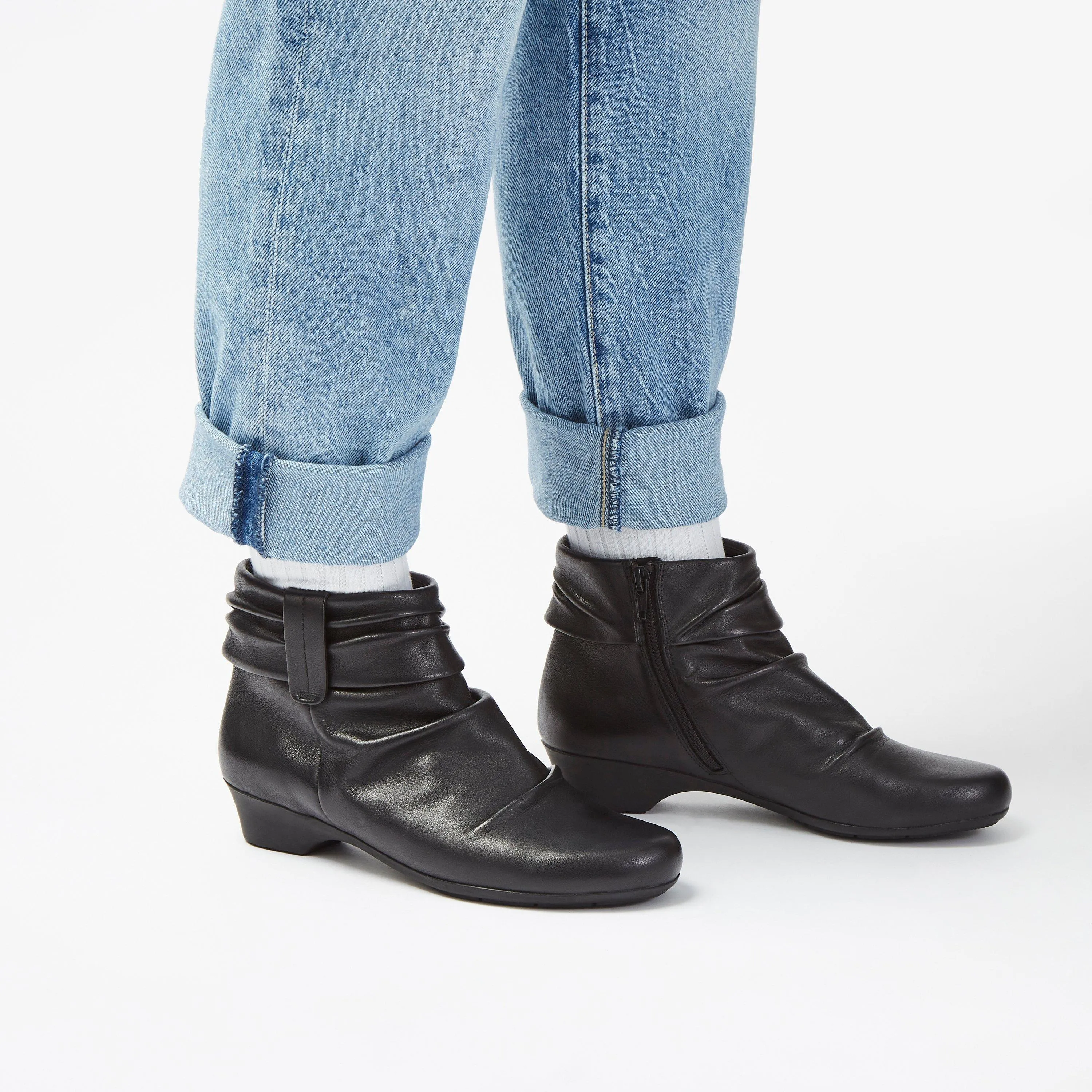 Matron Ella Ankle Boot Black Leather