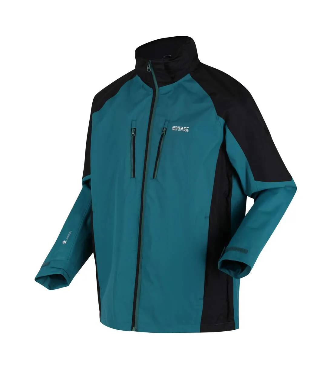 Mens calderdale iv waterproof softshell hooded walking jacket pacific green/black Regatta