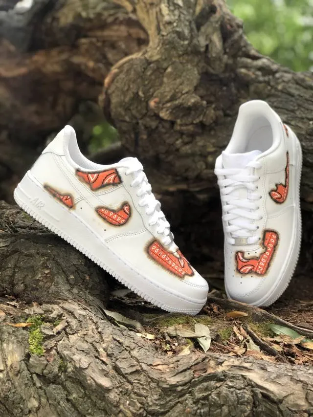 Nike air force 1 custom bandana orange