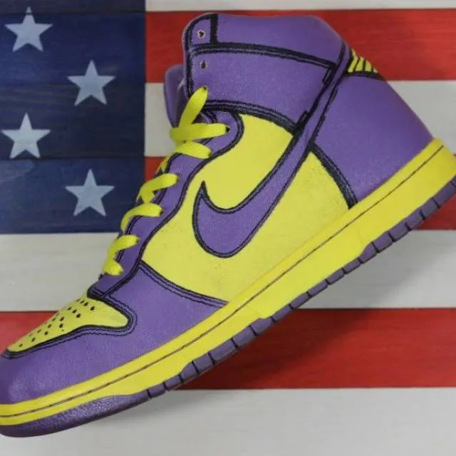 Nike Dunk High 1 Piece Premium Purple Yellow Vintage 200...