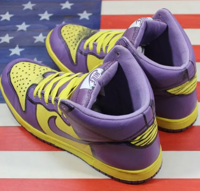 Nike Dunk High 1 Piece Premium Purple Yellow Vintage 200...