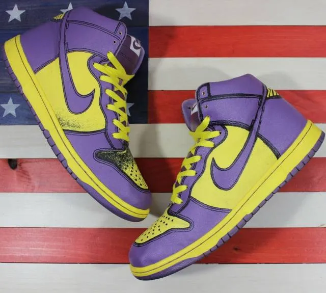 Nike Dunk High 1 Piece Premium Purple Yellow Vintage 200...