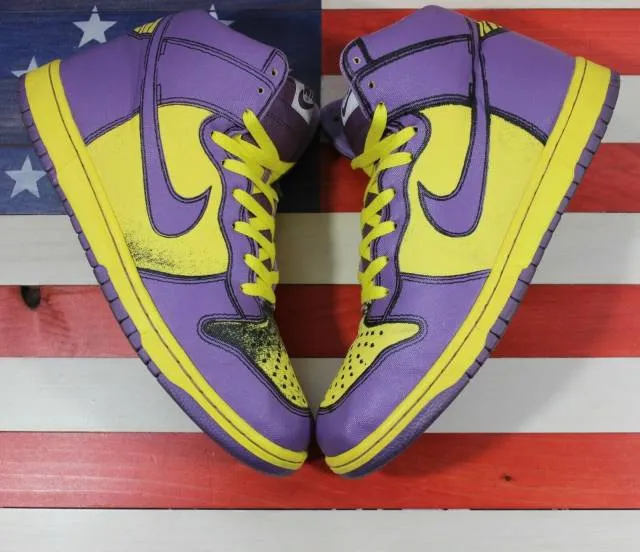 Nike Dunk High 1 Piece Premium Purple Yellow Vintage 200...