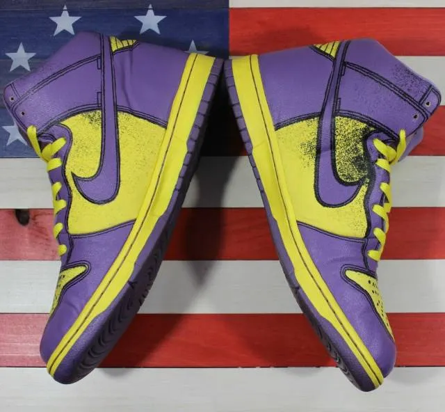 Nike Dunk High 1 Piece Premium Purple Yellow Vintage 200...