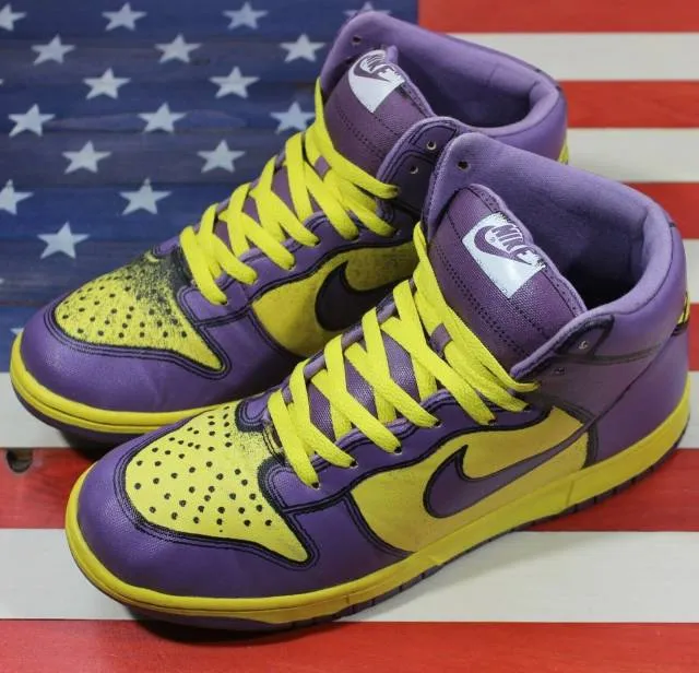 Nike Dunk High 1 Piece Premium Purple Yellow Vintage 200...