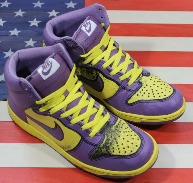 Nike Dunk High 1 Piece Premium Purple Yellow Vintage 200...