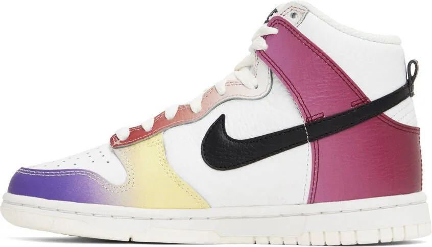 Nike White & Purple Dunk High Sneakers