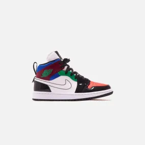 Nike     wmns air jordan 1 mid se- black / white / university red / hyper