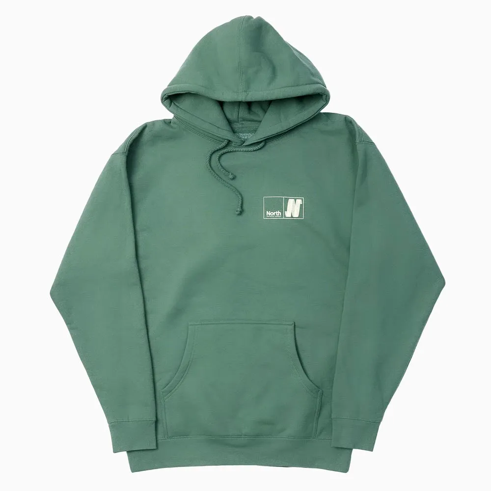 North Skate Mag - N Logo Pullover Hooded Sweatshirt - Pine Green