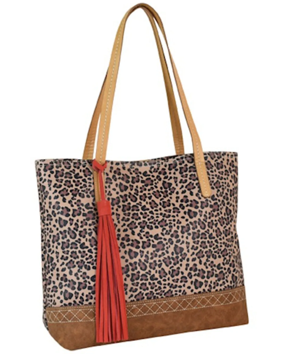 Product Name:  Catchfly Women's Leopard Western Stencil Print Tassel Tote