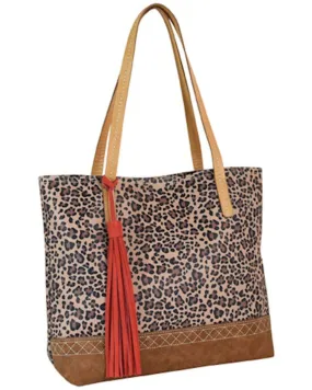 Product Name:  Catchfly Women's Leopard Western Stencil Print Tassel Tote