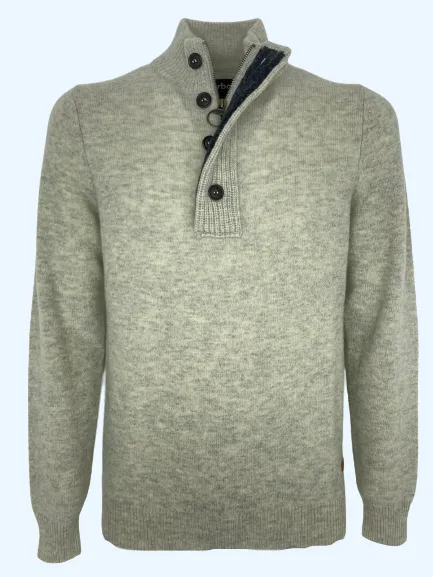 PULLOVER UOMO GRIGIO 100% LANA