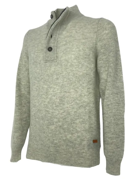 PULLOVER UOMO GRIGIO 100% LANA