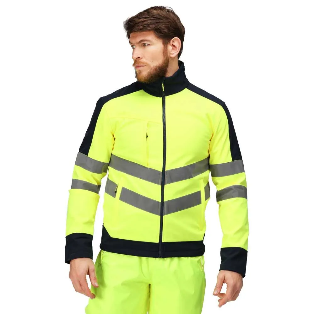 Regatta Mens Hi Vis Pro Softshell Workwear Jacket