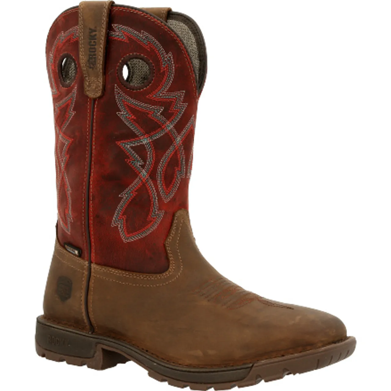 Rocky Mens Legacy 32 Steel Toe Waterproof Western Boot RKW0341 TAN RED