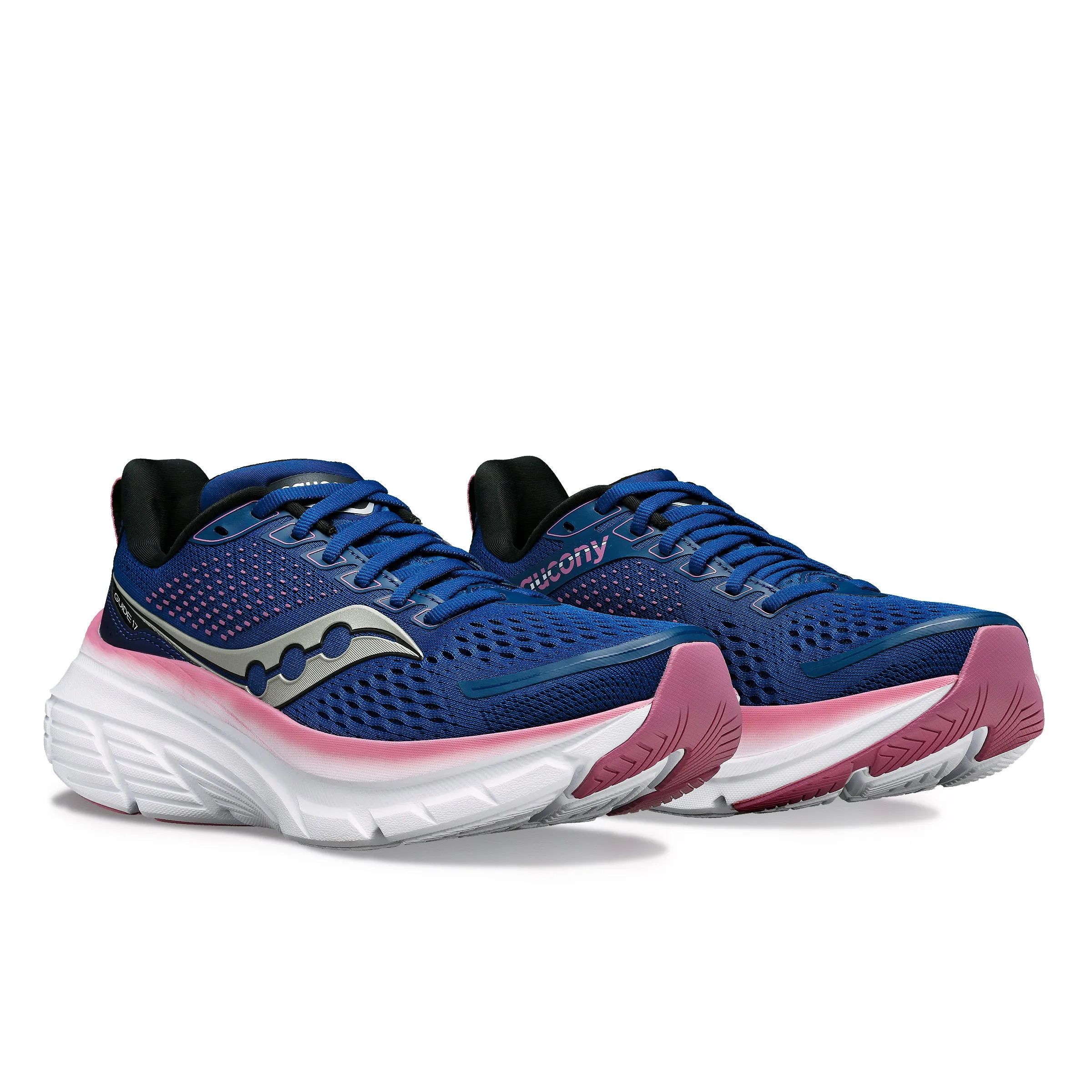 Saucony Women's Guide 17 Wide Fit Running Shoes Navy / Orchid