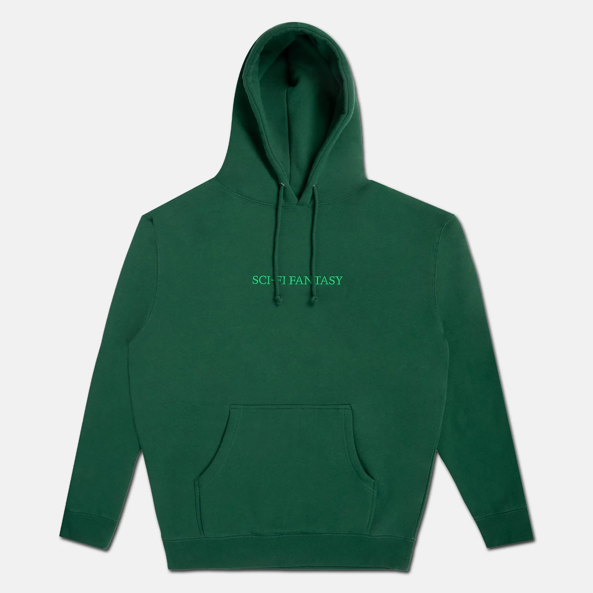 Sci-Fi Fantasy - Embroidered Logo Pullover Hooded Sweatshirt - Dark Green