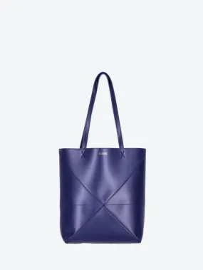 Shiny leather puzzle fold tote medi