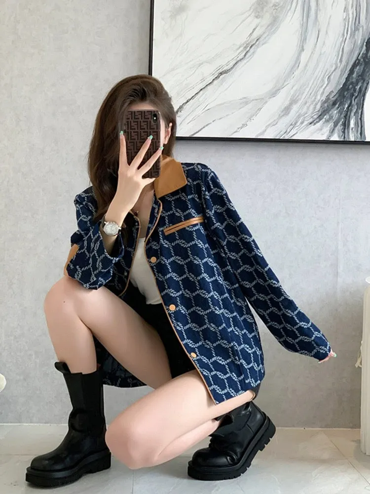 Spring and Autumn high-end denim jacket for women Spring and Autumn 2024 new temperament retro Hong Kong style petite shirt top