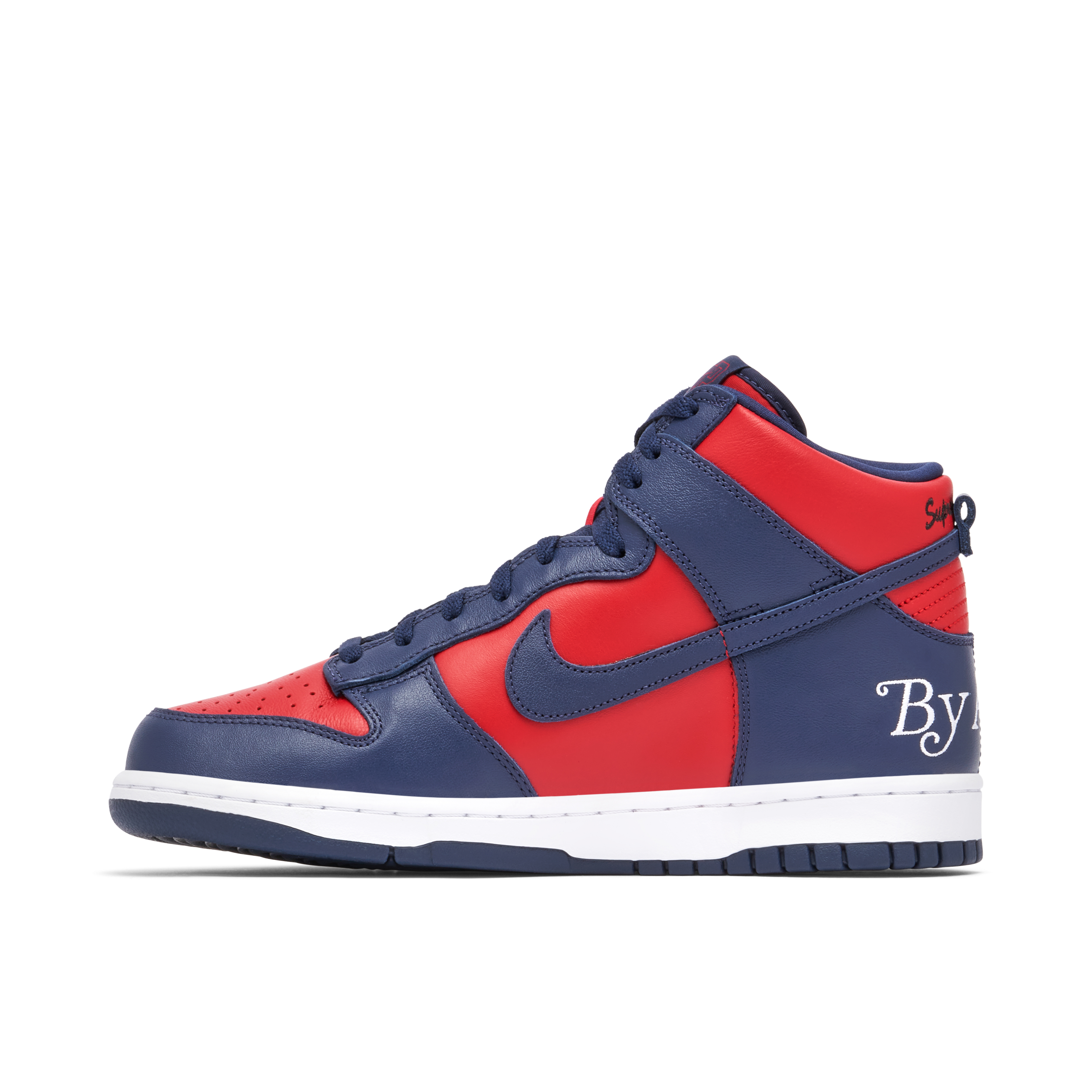 Supreme x Nike SB Dunk High By Any Means Red Navy | DN3741-600 | Laced